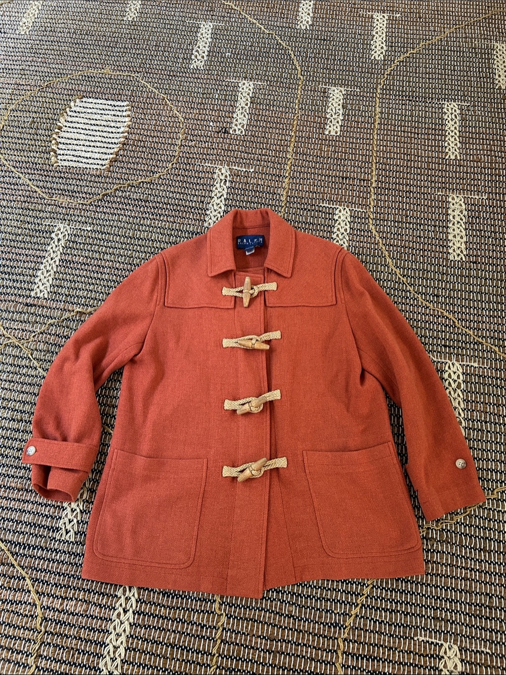 Ralph Lauren women’s Rust Orange Toggle Pea Coat